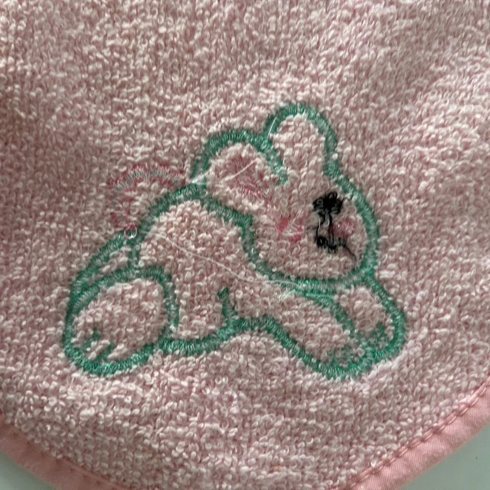 🦋 5/$25 - Hamco Baby Bib and Burp Cloth Set Embroidered Bunny Vintage 90’s